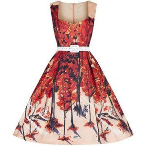 Lindy Bop Nellie Pink Fox Swing Dress US 14